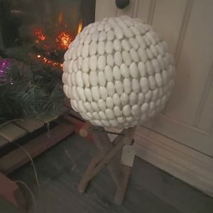 10  inch puka shell ball decor w/ stand